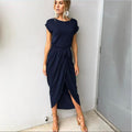 Women's Maxi Dress with Split and Bow Detail