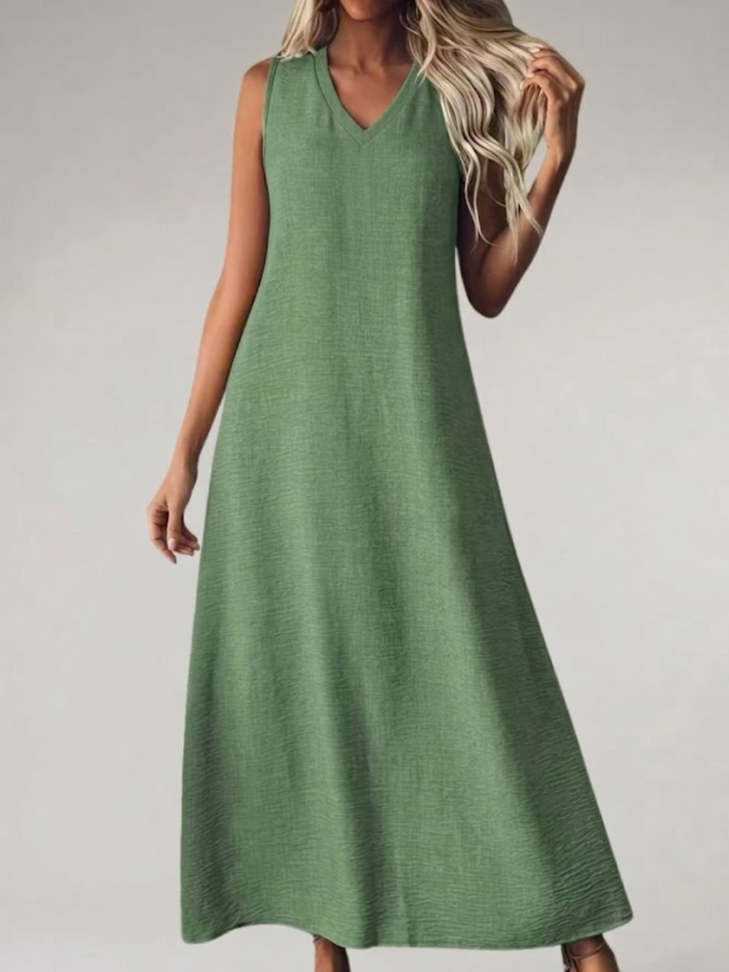 Women's Maxi Sundress Sleeveless V-Neck Summer Dress