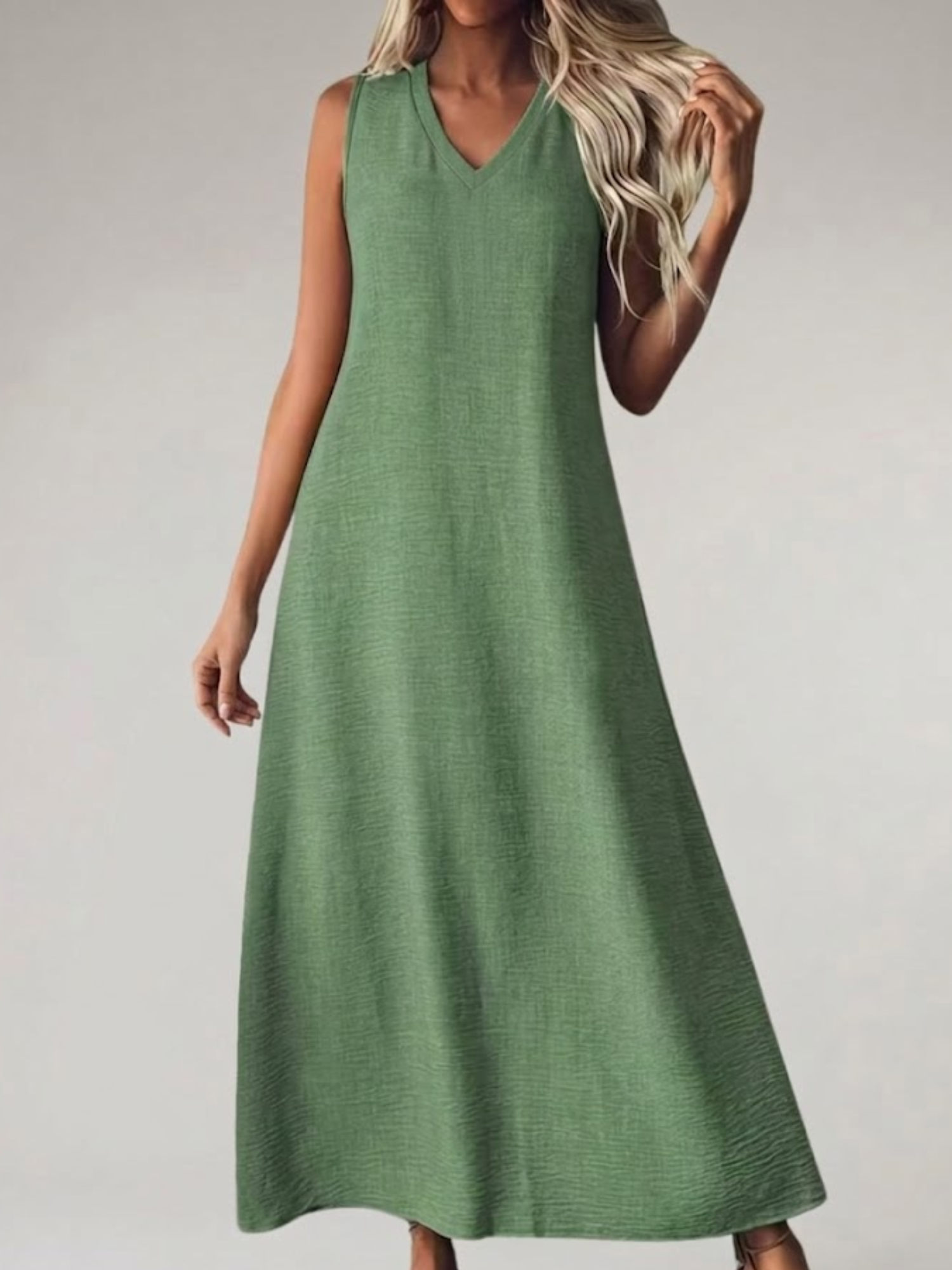 Women's Maxi Sundress Sleeveless V-Neck Summer Dress