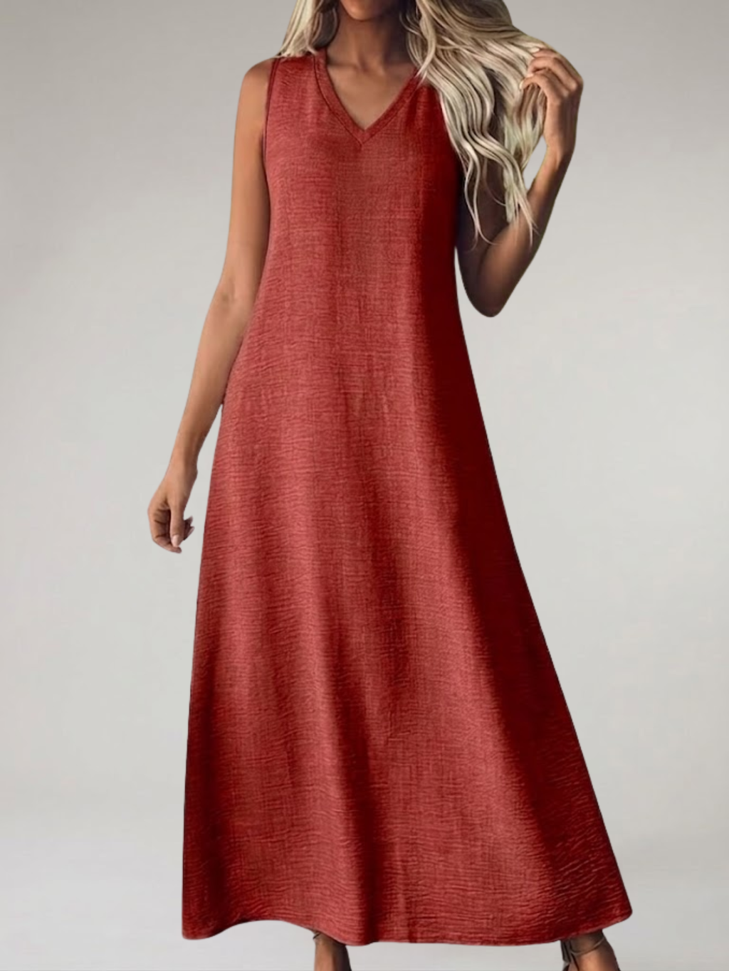 Women's Maxi Sundress Sleeveless V-Neck Summer Dress