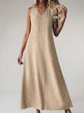 Women's Maxi Sundress Sleeveless V-Neck Summer Dress