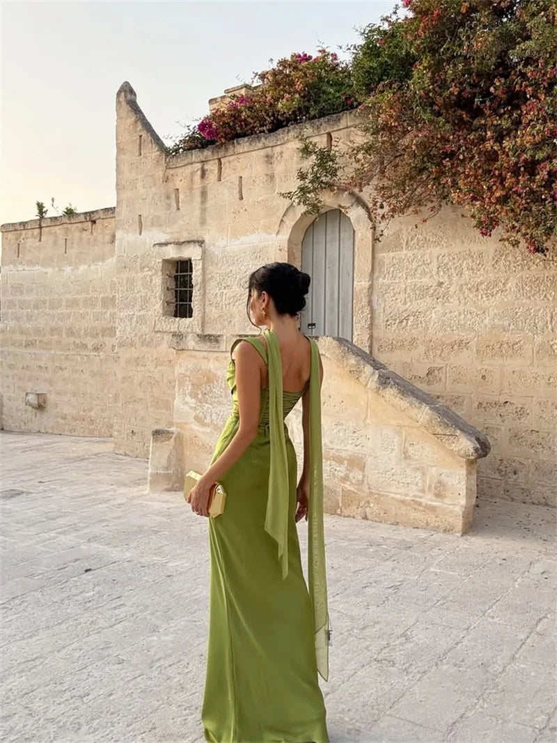 Women's Maxi Wedding Dress with High Collar