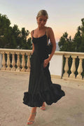 Women's Midi Dress with Ruffled Hem
