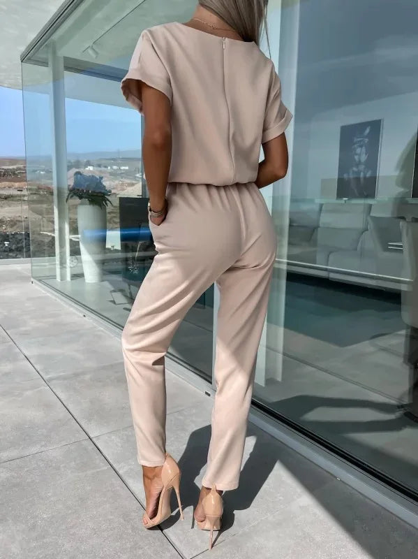 Women's Midi Two Piece Set with Short Sleeves
