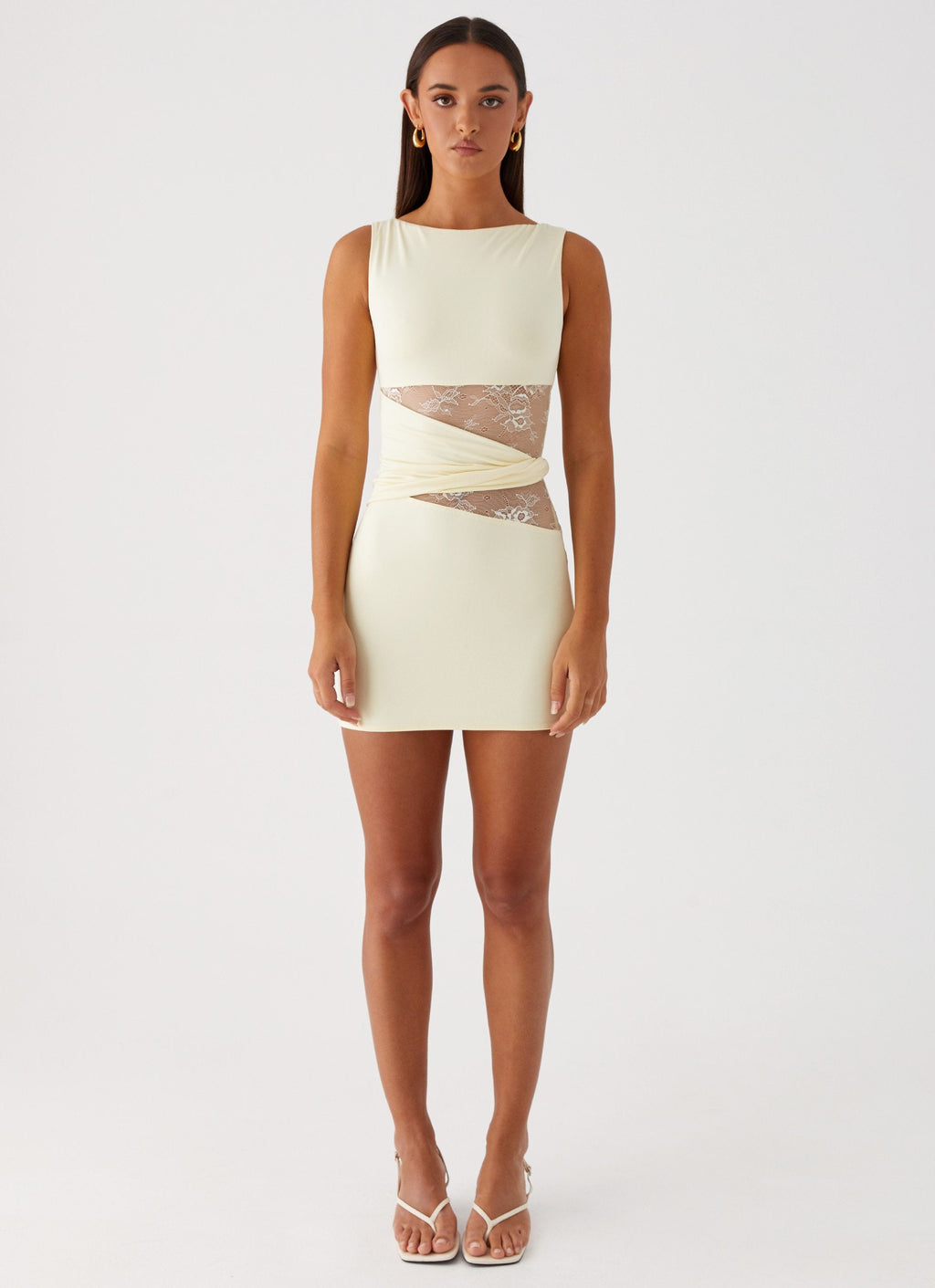 Women's Mini Dress with Waist Cut-out Detail