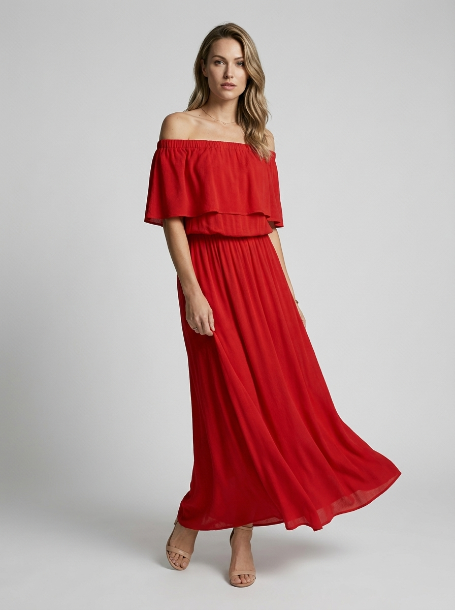 Women's Off-Shoulder Maxi Dress