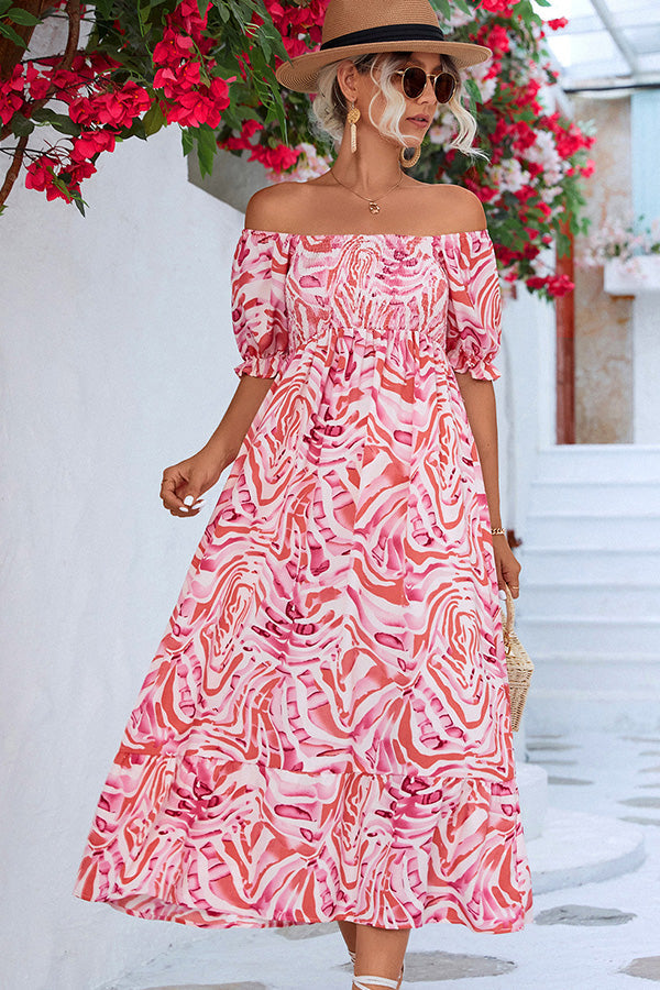 Women's Off The Shoulder Summer Midi Dress