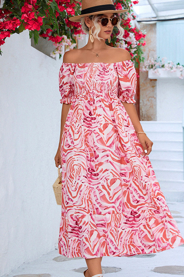 Women's Off The Shoulder Summer Midi Dress