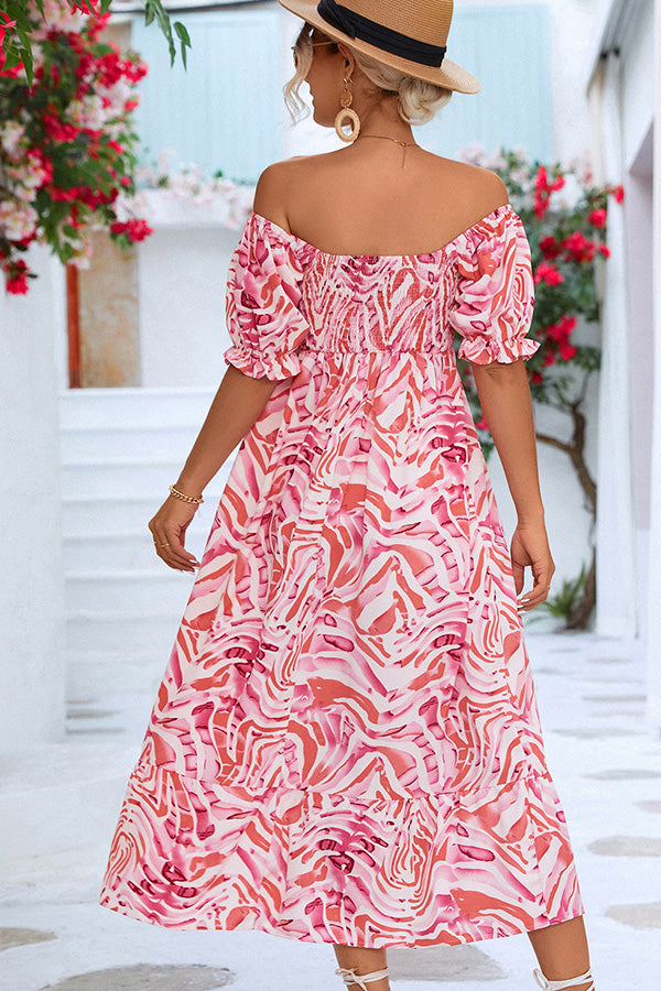 Women's Off The Shoulder Summer Midi Dress