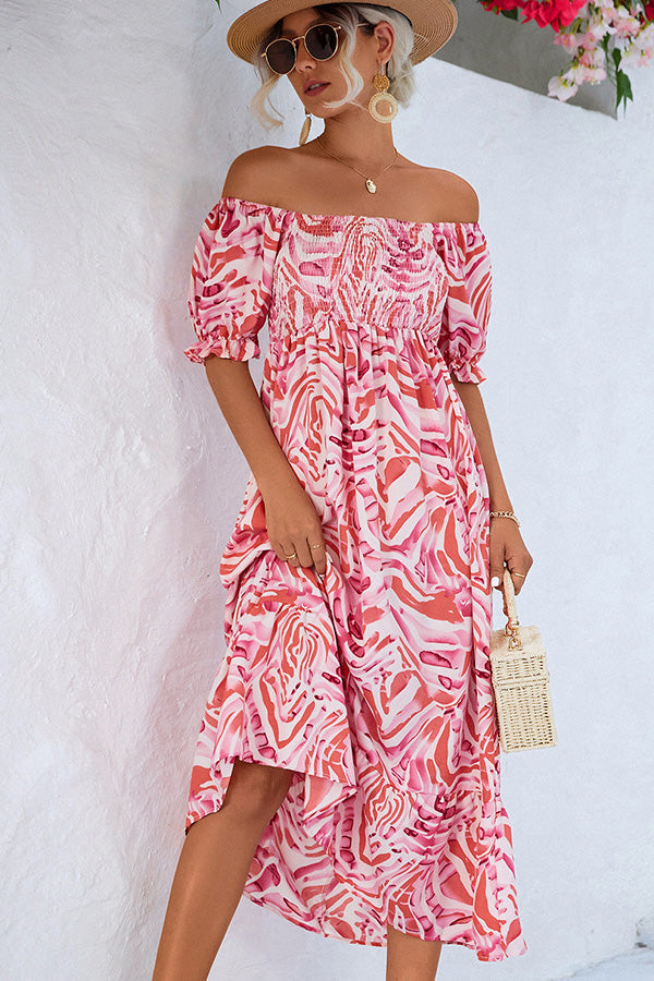 Women's Off The Shoulder Summer Midi Dress