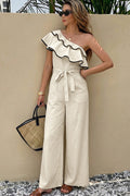Women's One Shoulder Layered Jumpsuit