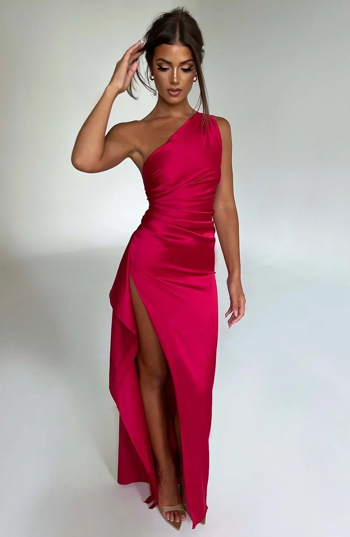Women's One Shoulder Split Cocktail Dress