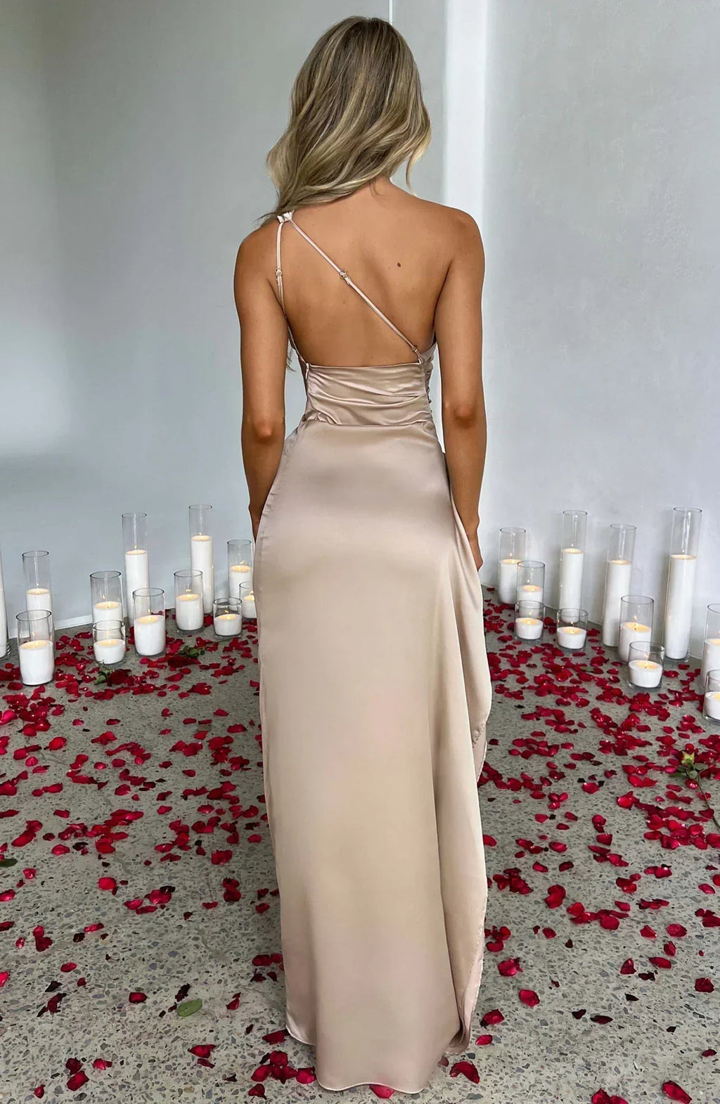 Women's One Shoulder Split Cocktail Dress