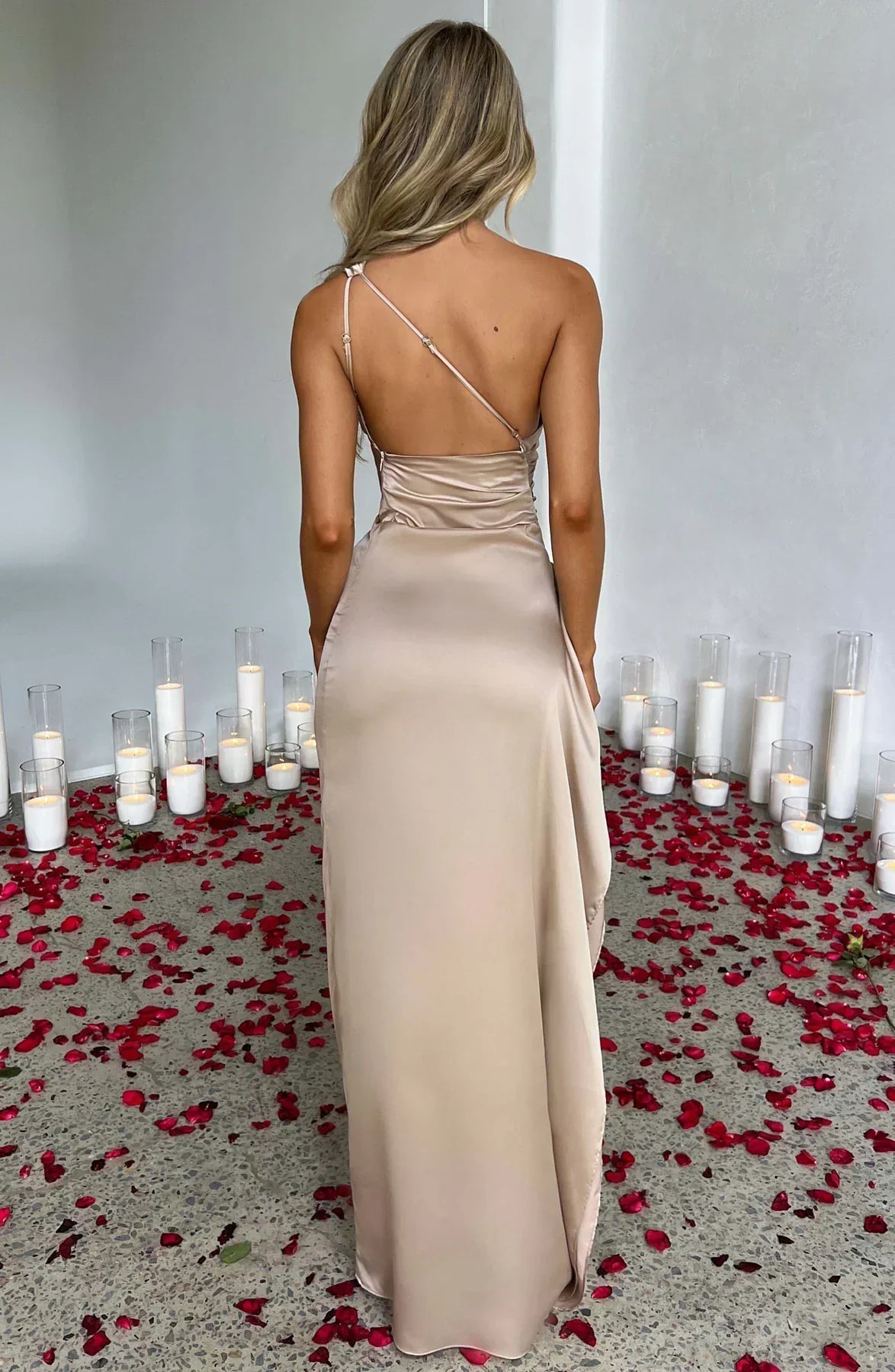 Women's One Shoulder Split Cocktail Dress