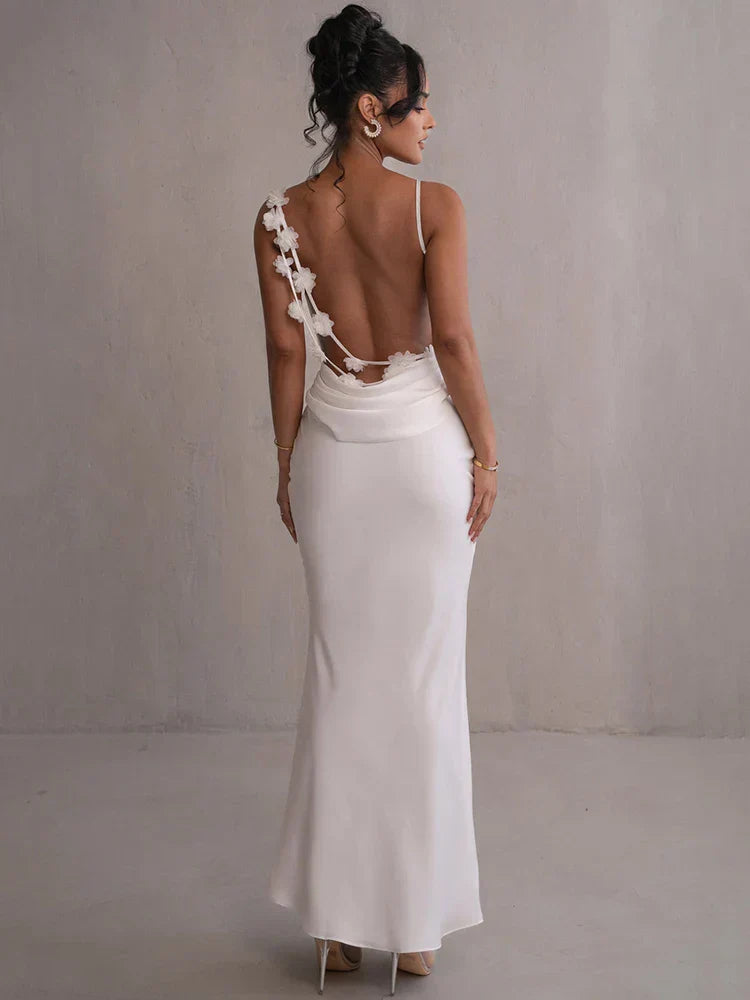 Women's Open Back Maxi Dress for Formal Events