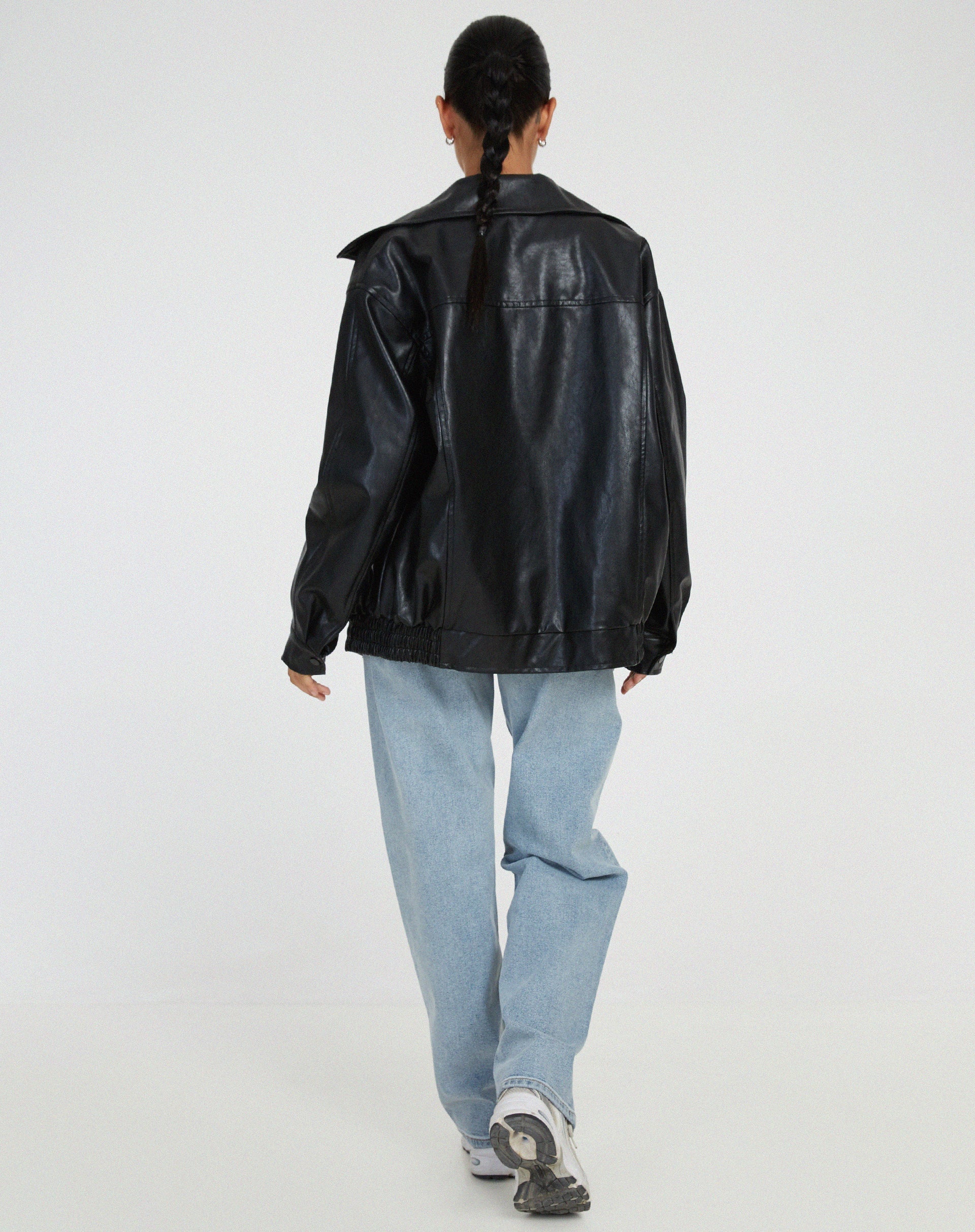 Women's Oversized Leather Jacket