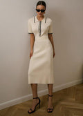 Women's Polo Collar Midi Dress