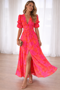 Women's Puff Sleeve Maxi Dress