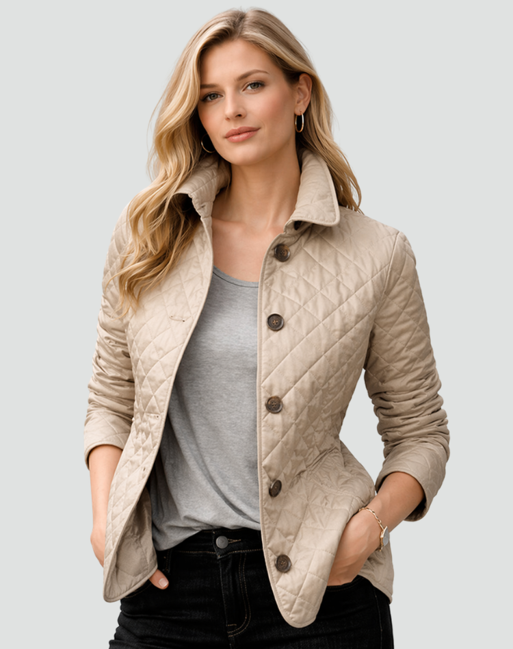 Women's Quilted Jacket with Collar