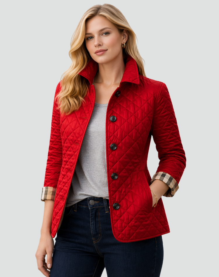 Women's Quilted Jacket with Collar