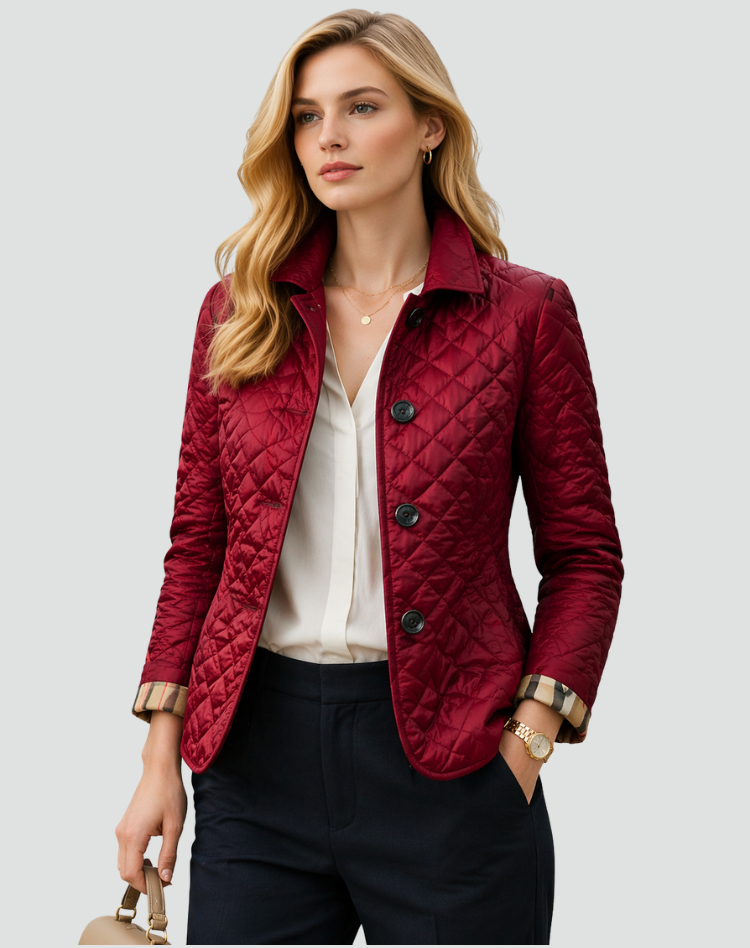 Women's Quilted Jacket with Collar