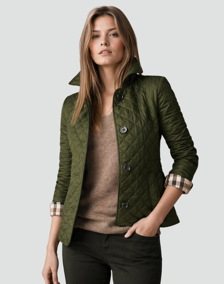 Women's Quilted Jacket with Collar