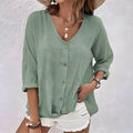 Women's Relaxed Fit Button-Up Blouse