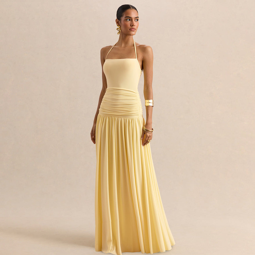 Women's Ruched Formal Maxi Dress