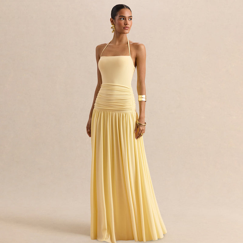 Women's Ruched Formal Maxi Dress