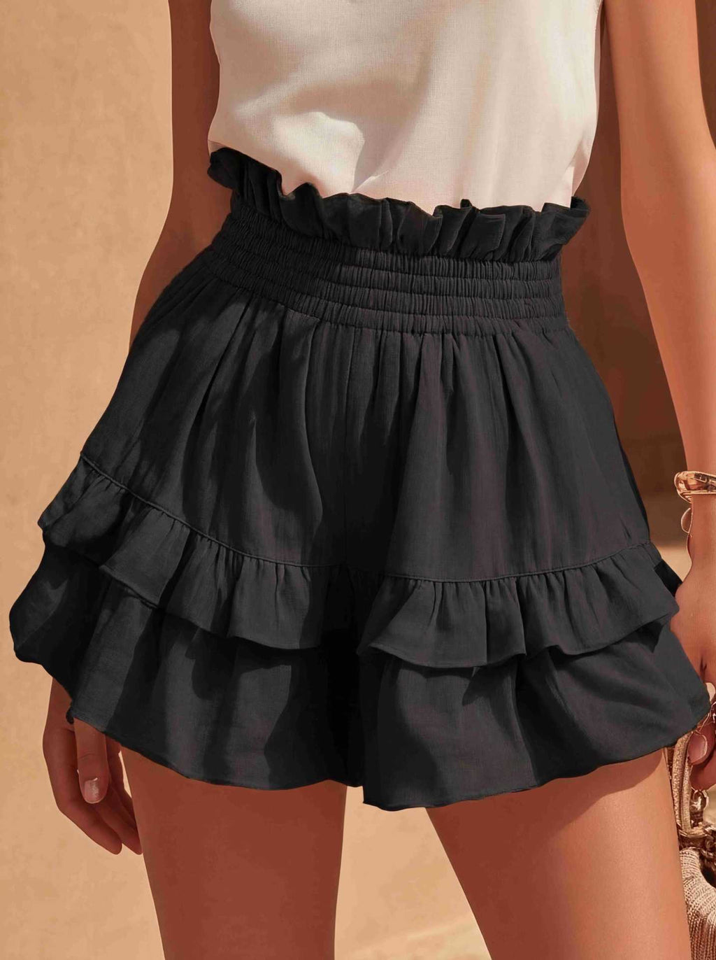 Women's Ruffle Trim Shorts
