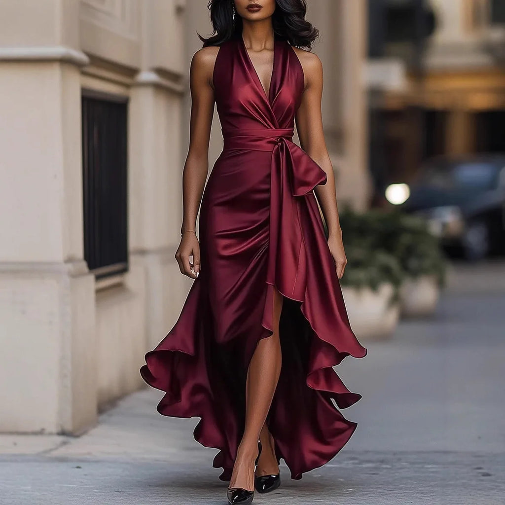 Women's Ruffled Evening Gown - Formal Dresses for Women
