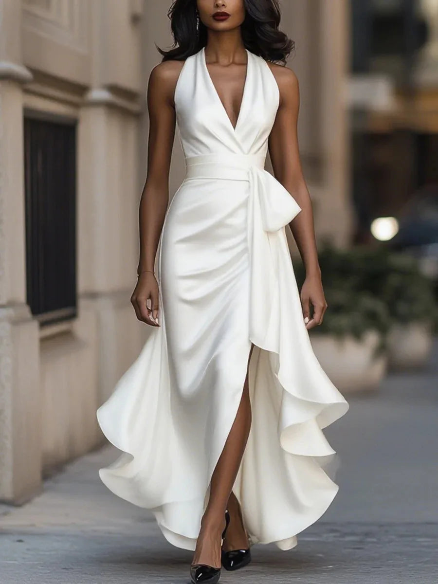 Women's Ruffled Evening Gown - Formal Dresses for Women
