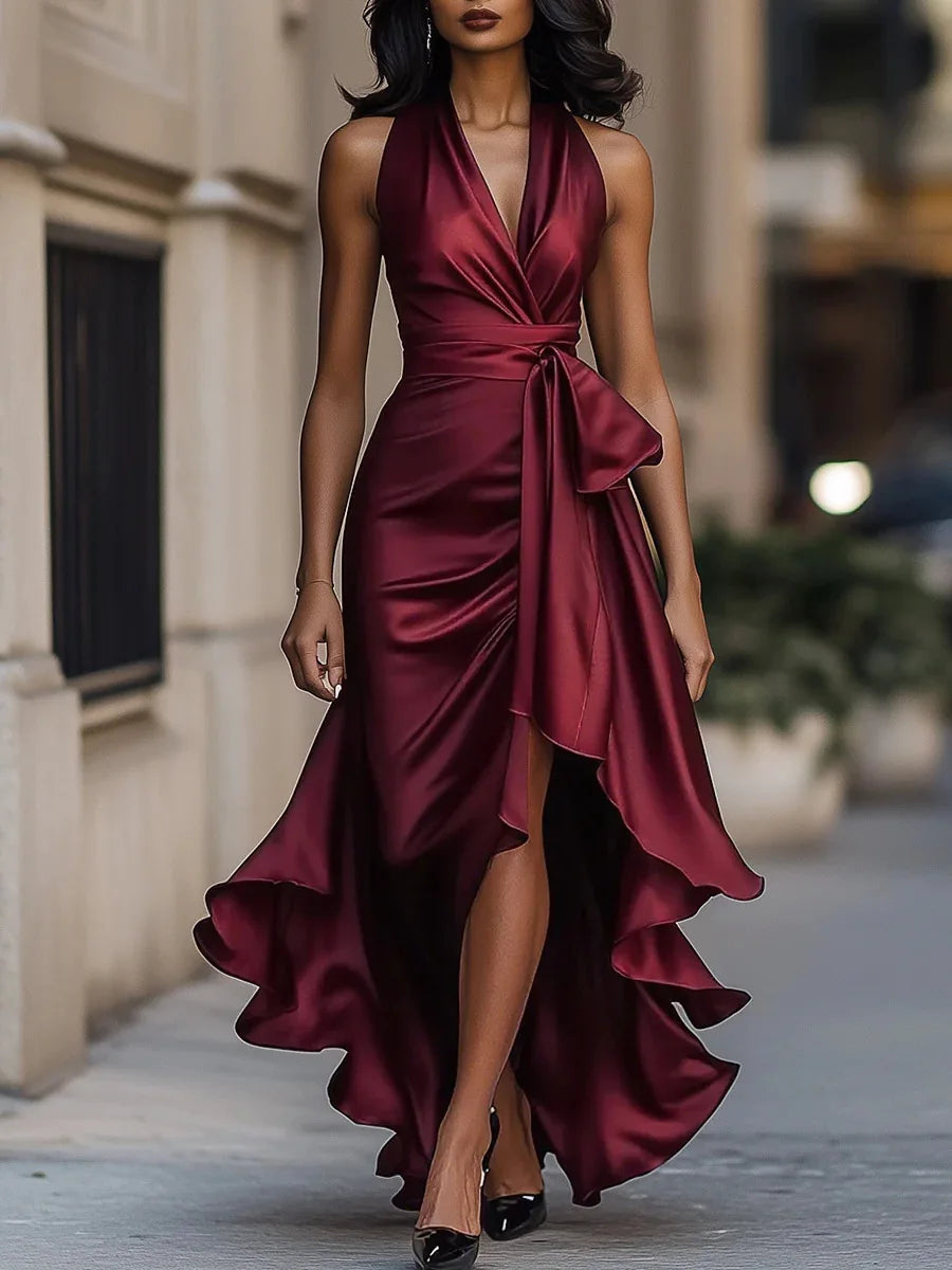 Women's Ruffled Evening Gown - Formal Dresses for Women