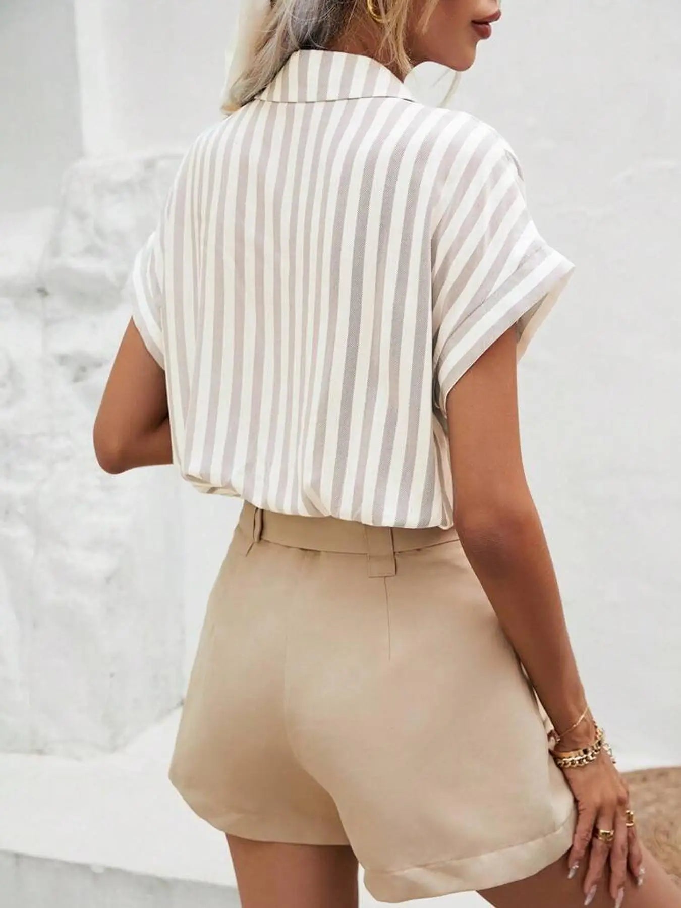 Women's Short Sleeve Collared Shirt