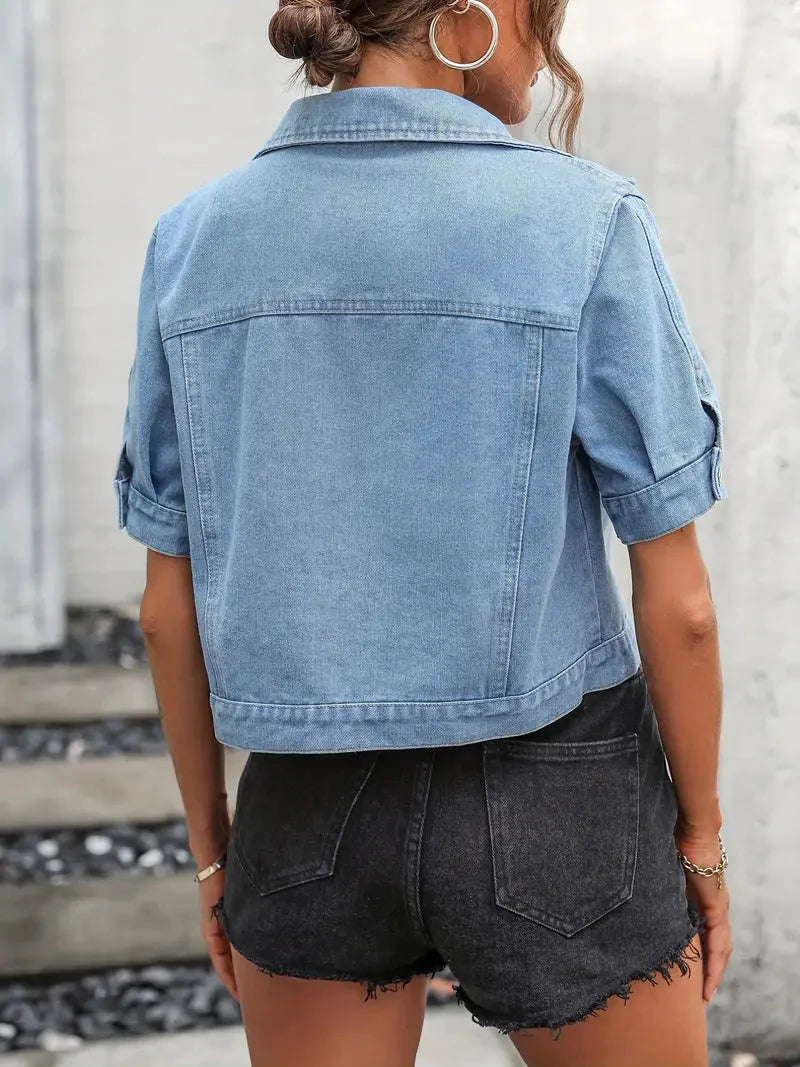 Women's Short Sleeve Denim Jacket