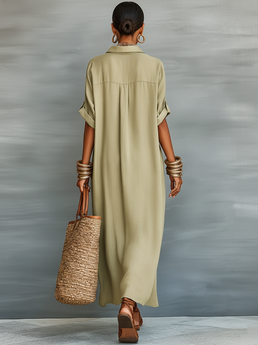 Women's Short-Sleeved Maxi Dress