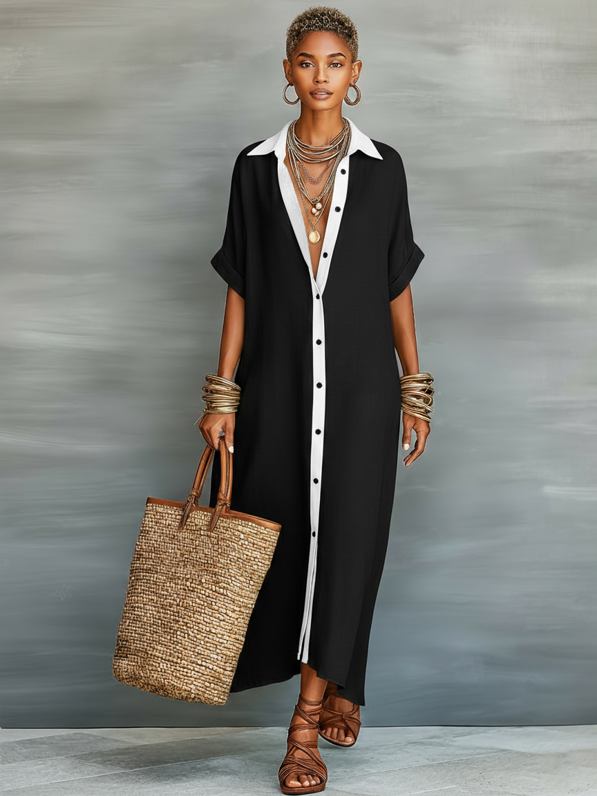 Women's Short-Sleeved Maxi Dress