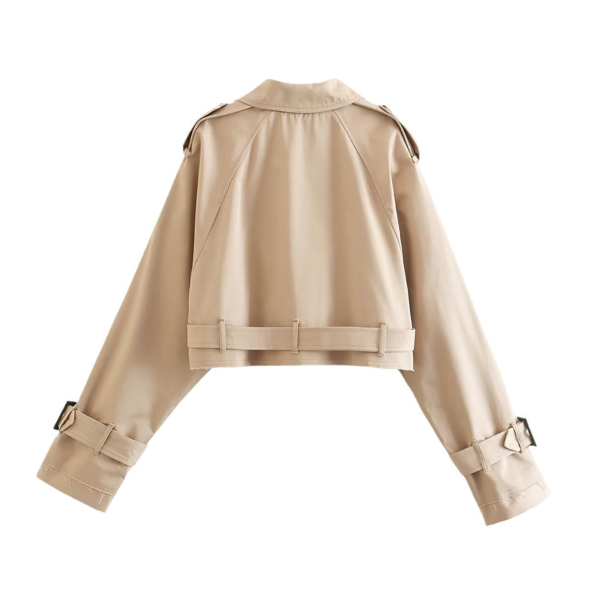 Women's Short Trench Coat with Belt
