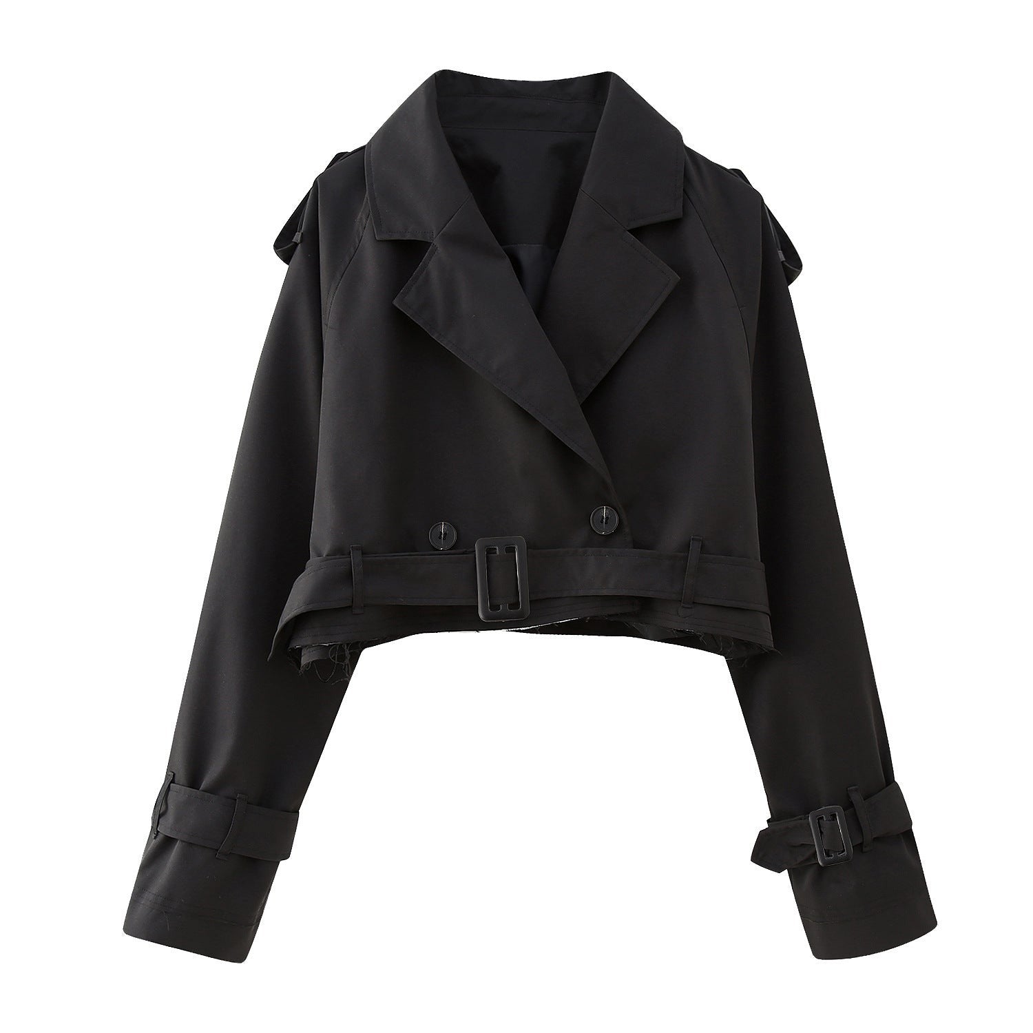 Women's Short Trench Coat with Belt