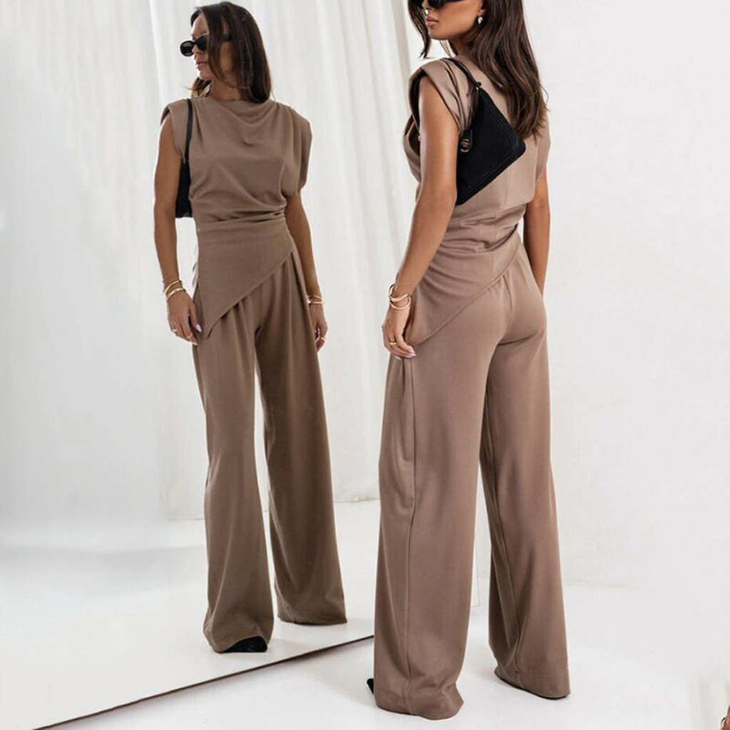 Women's Sleeveless Top and Palazzo Pants Outfit Set
