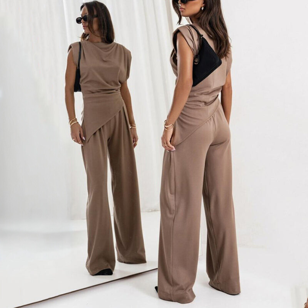 Women's Sleeveless Top and Palazzo Pants Outfit Set