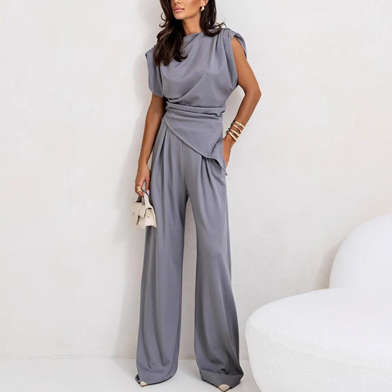 Women's Sleeveless Top and Palazzo Pants Outfit Set