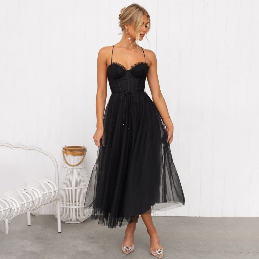 Women's Strapless Corset Maxi Dress