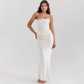 Women's Strapless Corset Maxi Dress for Formal Occasions