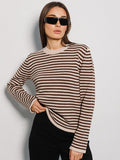 Women's Striped Long Sleeve with Round Neck