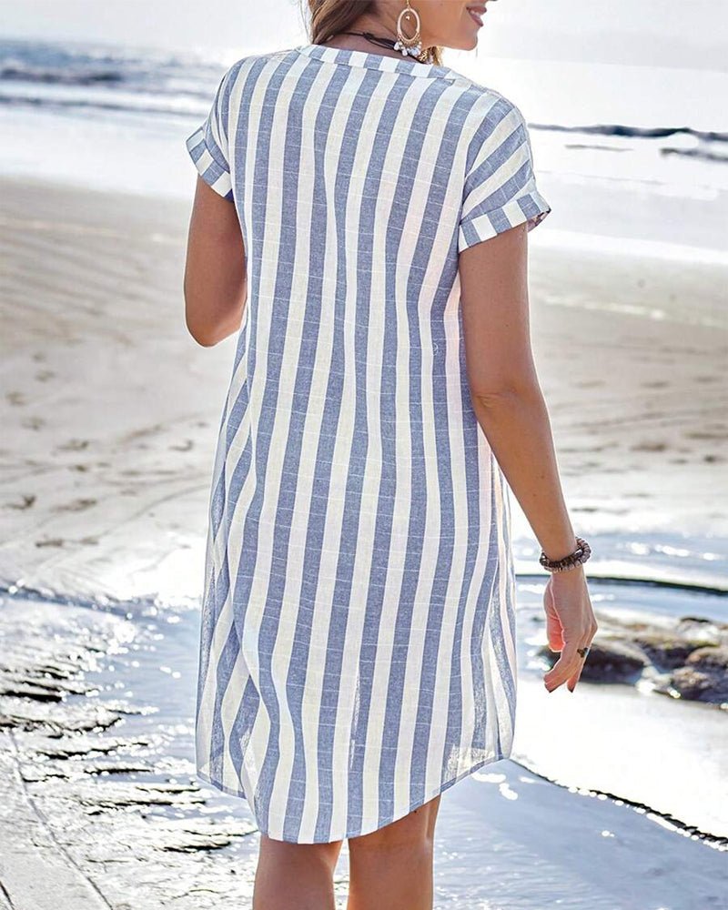 Women's Striped Shirt Dress
