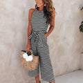 Women's Striped Sleeveless Jumpsuit