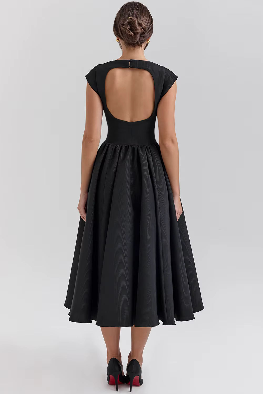 Women's Structured Midi Dress with Elegant Tailored Fit