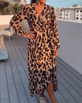 Women's V-Neck A-Line Midi Dress