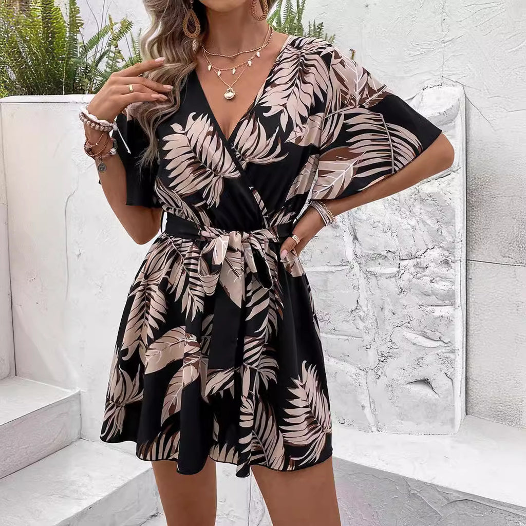 Women's V-Neck Summer Midi Dress